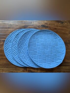 Sweet Pea Sky Blue Quilted Round Placemats